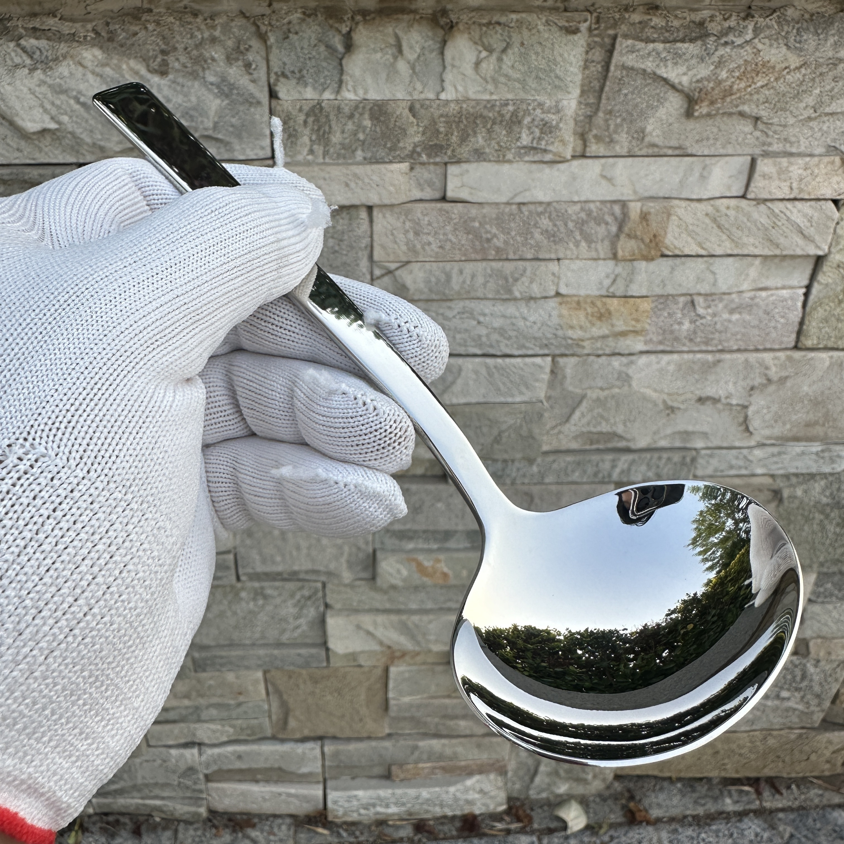 德国双li人 18-10不锈钢西餐具小汤勺成人喝粥勺小汤壳桌面酱汁勺