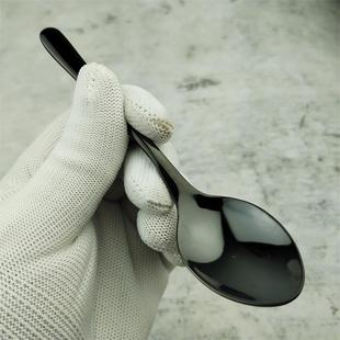 10不锈钢西餐具咖啡勺子搅拌小勺宝宝辅食勺吃饭勺子 亮黑