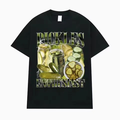 Pickle Enthusiast 泡菜爱好者印花短袖T恤男女夏季时尚圆领上衣