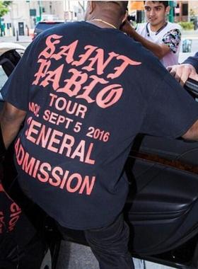 Kanye west男女i feel like pablo城市限定情侣美潮短袖T恤纯棉潮