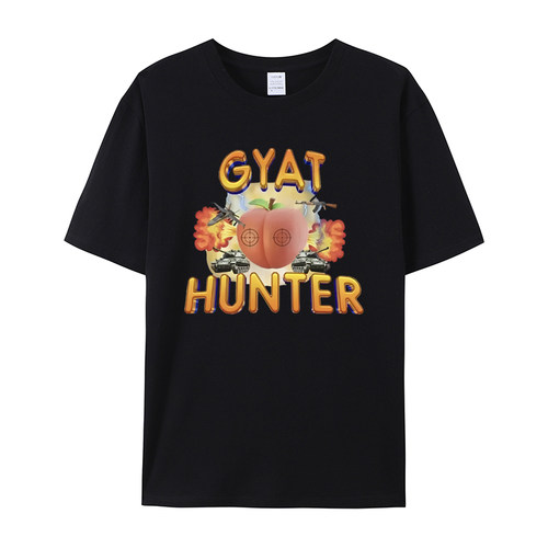 2025夏季潮流时尚圆领T恤 Gyat Hunter 男女同款宽松百搭短袖