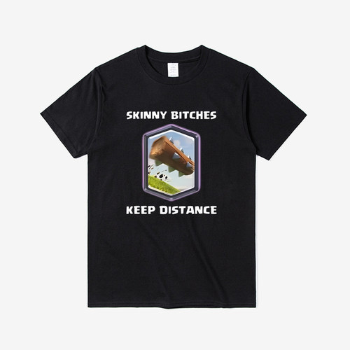 Skinny Bitches Keep Distance T恤搞笑游戏模仿讽刺幽默男女短袖