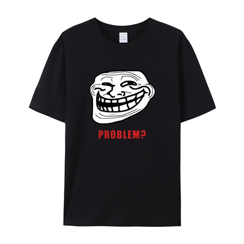 TROLLFACE MEME RAGE Funny TROLL JOKE INTERNET短袖T恤男女棉