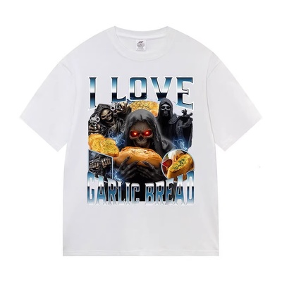 I Love Garlic Bread我喜欢蒜香面包趣味搞笑夏季时尚短袖T恤男女