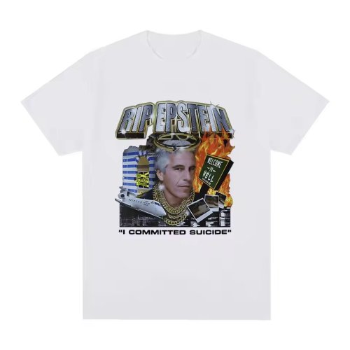 Jeffrey Epstein Graphic街头潮牌中性款短袖T恤男女复古哥特风