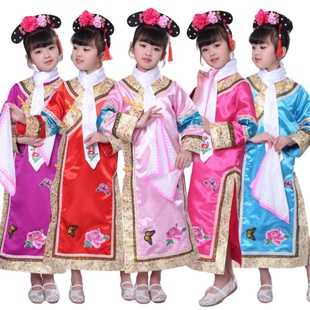 古清朝还珠格格服女有一个姑娘满族元旦俏皮格格演出服