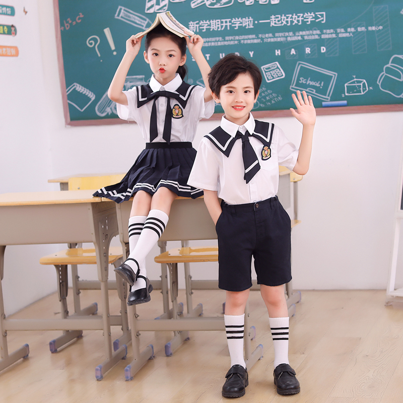 中小学生大合唱表演服装英伦风校