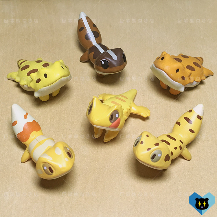 正版散货万代萌系数据线上的爬行动物两栖q版蜥蜴变色龙扭蛋玩具