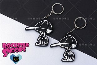 创意peanuts棒球史努比可爱卡通汽车钥匙圈扣情侣男女包橡胶挂件