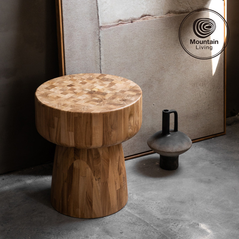 MountainLiving进口柚木家具纯实木小凳子板凳圆凳小木墩子换鞋凳,住宅家具,矮凳,淘宝优惠券,粉丝福利购,淘宝优惠卷