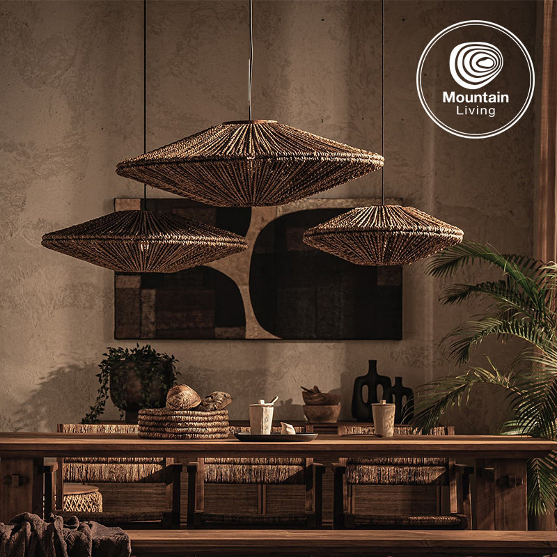 MountainLiving进口手工藤编客厅吊灯大厅主灯高端大气