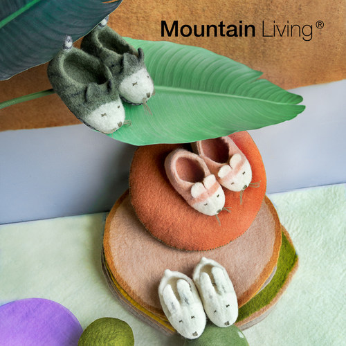 Mountain Living进口手工羊毛婴幼儿2-5岁拖鞋室内牛皮底居家保暖