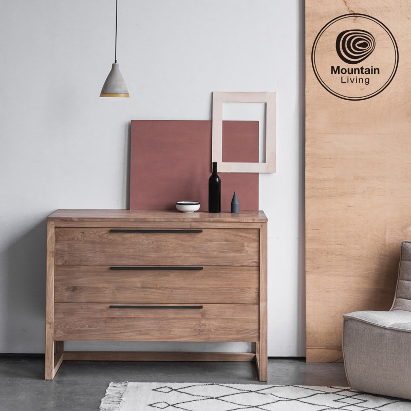 MountainLiving进口柚木三斗柜