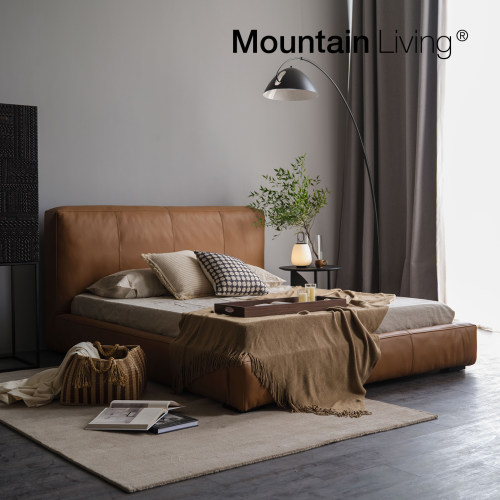 MountainLiving头层牛皮实木床