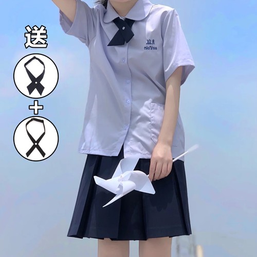 日系学院风泰国校服短袖短裙套装