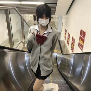 早秋JK制服日系学院风灰色毛衣校供感针织开衫薄款长袖宽松外套女