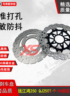 适用钱江鸿250摩托车QJ250T-9-9A刹车片盘鸿250前后碟刹盘刹车片