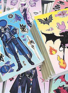 节奏盒子天使与恶魔公主裙换装贴纸sprunki创意周边diy装素材贴画