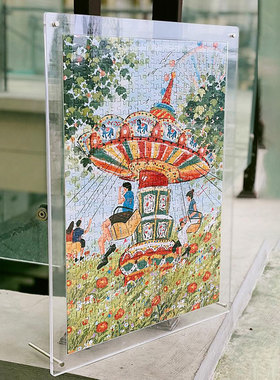 亚克力透明拼图相框画框50*701000片ensky挂墙摆台双面尺寸可定制