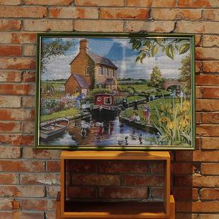 拼图框架1000片50*70相框画框欧式复古带金边效果挂墙尺寸可定制