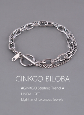 纯银手链潮ins小众设计双层高级