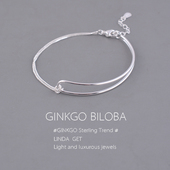 925纯银半镯小众设计ins个性 链条镯子手链手饰学生闺蜜2025潮刻字