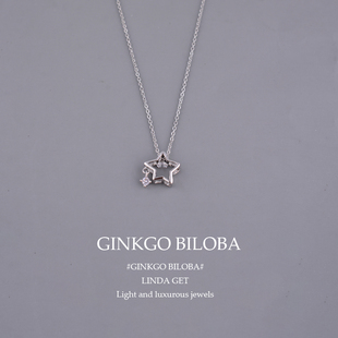 925纯银闪钻五角星项链女跳动锆石闪ins小众甜美百搭锁骨链潮刻字