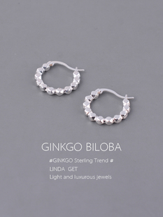 925纯银碎银几两耳扣女小众耳钉2023年新款耳环高级轻奢饰品礼物