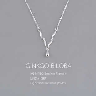 925纯银水滴项链2026新款 轻奢小众高级锁骨链简约百搭毛衣链刻字