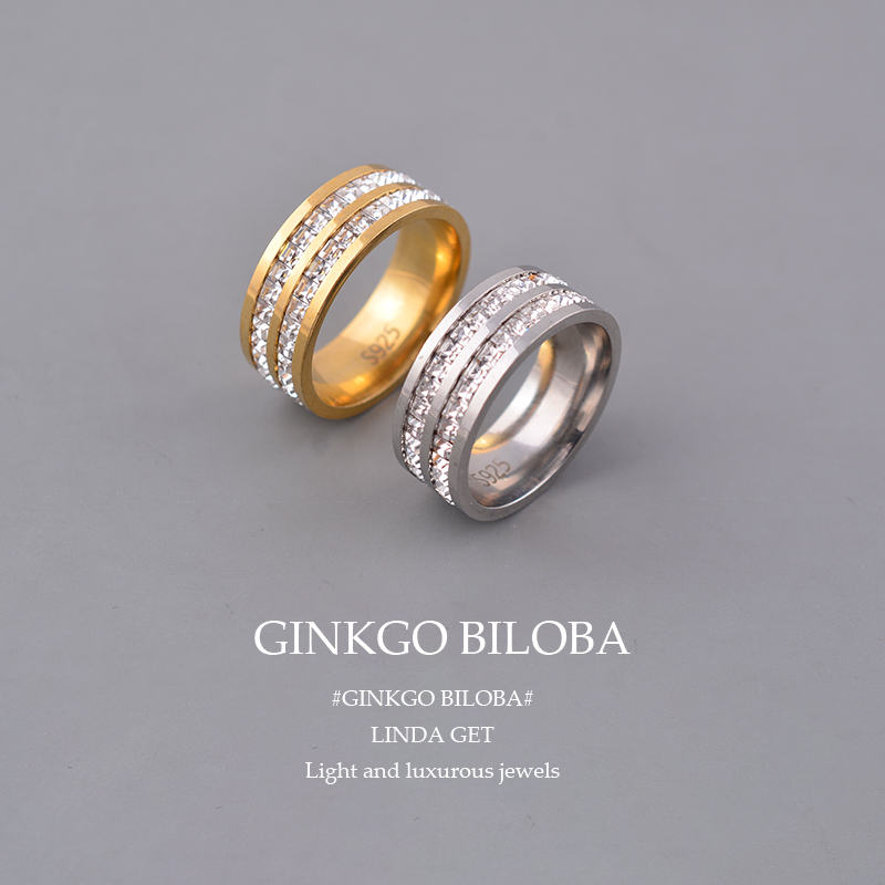 925纯银戒指双排满天星女小众