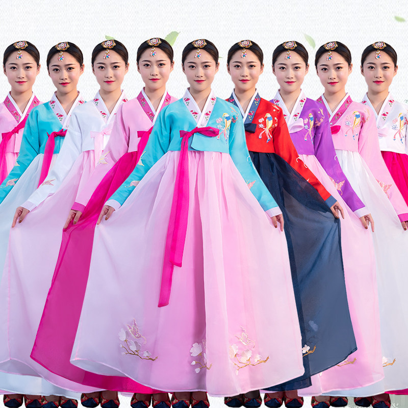 传统韩国宫廷儿童韩服女舞蹈表演出服装成人朝鲜民族婚庆亲子礼服