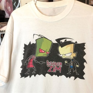 外星入侵者INVADER ZIM美式哥特风高街潮牌短袖T恤男vintage半袖