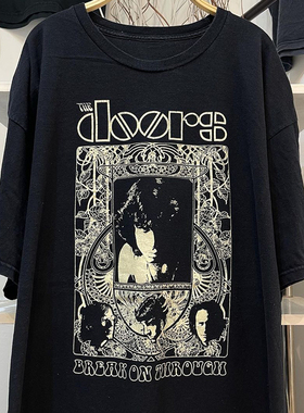 The Doors大门乐队欧美摇滚街头潮流人像短袖vintage古着男女T恤