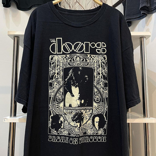 The Doors大门乐队欧美摇滚街头潮流人像短袖vintage古着男女T恤