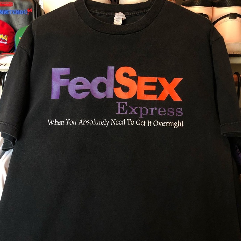 FED SEX港风潮流ulzzang短袖T恤男女oversize情侣潮牌高街T-shirt