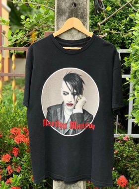 玛丽莲曼森Marilyn Manson美系高街潮牌复古男女短袖摇滚夏季T恤