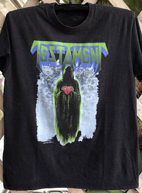 Testament圣约摇滚乐队趣味创意潮牌印花短袖vintage古着嘻哈T恤