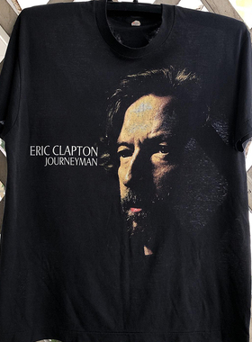 Eric Clapton埃里克·克莱普顿吉他之神人像摇滚纯棉嘻哈短袖T恤