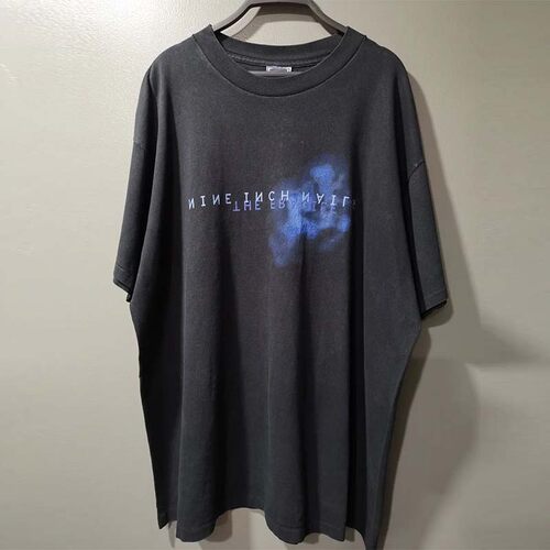 九寸钉乐队美式摇滚风纯棉短袖T