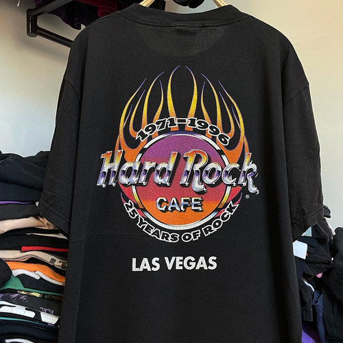 Hard Rock乐队美式潮流城市建筑chic嘻哈短袖ins超火男女潮牌T恤