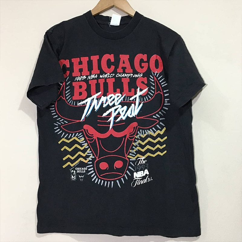 chicago bulls vintage tee芝加哥复古宽松嘻哈os男女潮牌短袖t恤