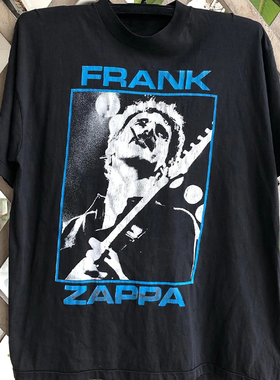 Frank Zappa 弗兰克·扎帕摇滚吉他手人像印花短袖cec重磅纯棉T恤