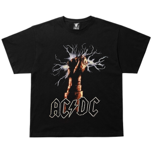 ACDC乐队美式街头周边重金属摇滚打底衫圆领短袖T恤潮牌半袖tee男