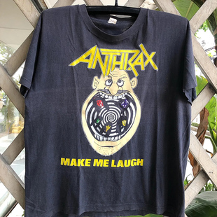 炭疽乐队ANTHRAX重磅棉古着感vintage短袖潮牌CityboyT恤男女情侣