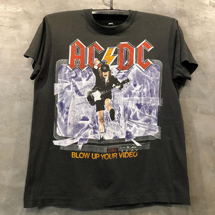 ACDC摇滚乐队周边经典潮牌印花短袖美式街头vintage古着重磅棉T恤