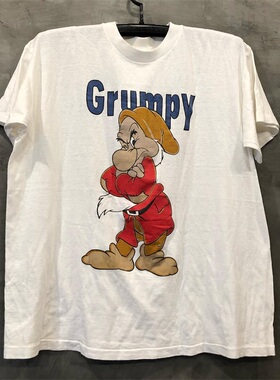 卡通小矮人欧美动画ins超火潮牌宽松ovesize男女情侣款短袖T恤