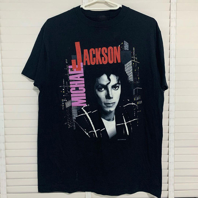 迈克尔杰克逊Michael Jackson怀旧纪念款圆领短袖T恤男女中性款夏