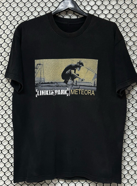 Linkin Park林肯公园专辑短袖T恤hiphop美式直喷复古小领口半袖潮