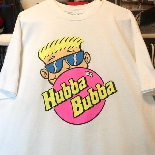 hubba bubba美式夏季新款重磅棉短袖t恤chic潮牌男女oversize宽松