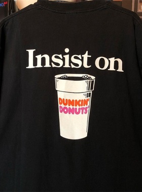 DUNKIN DONUTS唐恩都乐短袖T恤男女情侣t-shirt潮牌oversize上衣